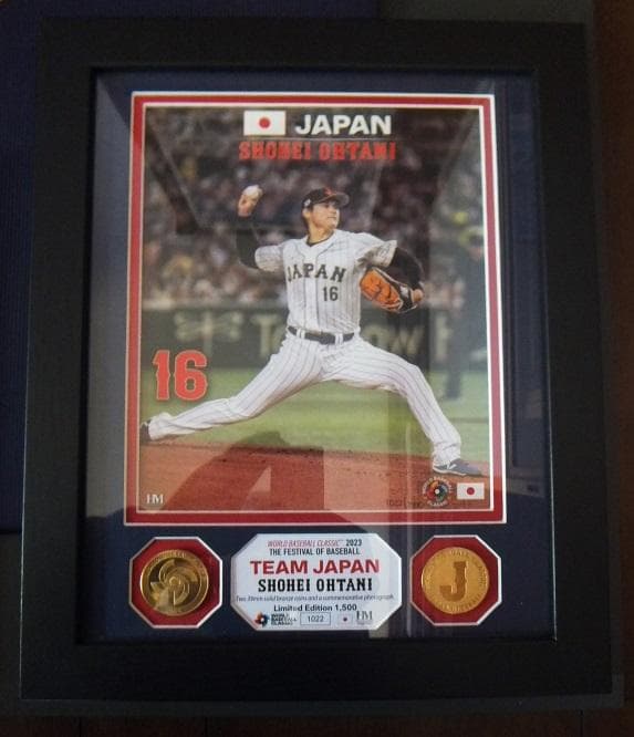 大谷翔平 WBC2023 侍JAPAN AWAYレプリカユニフォーム（刺繍）額入