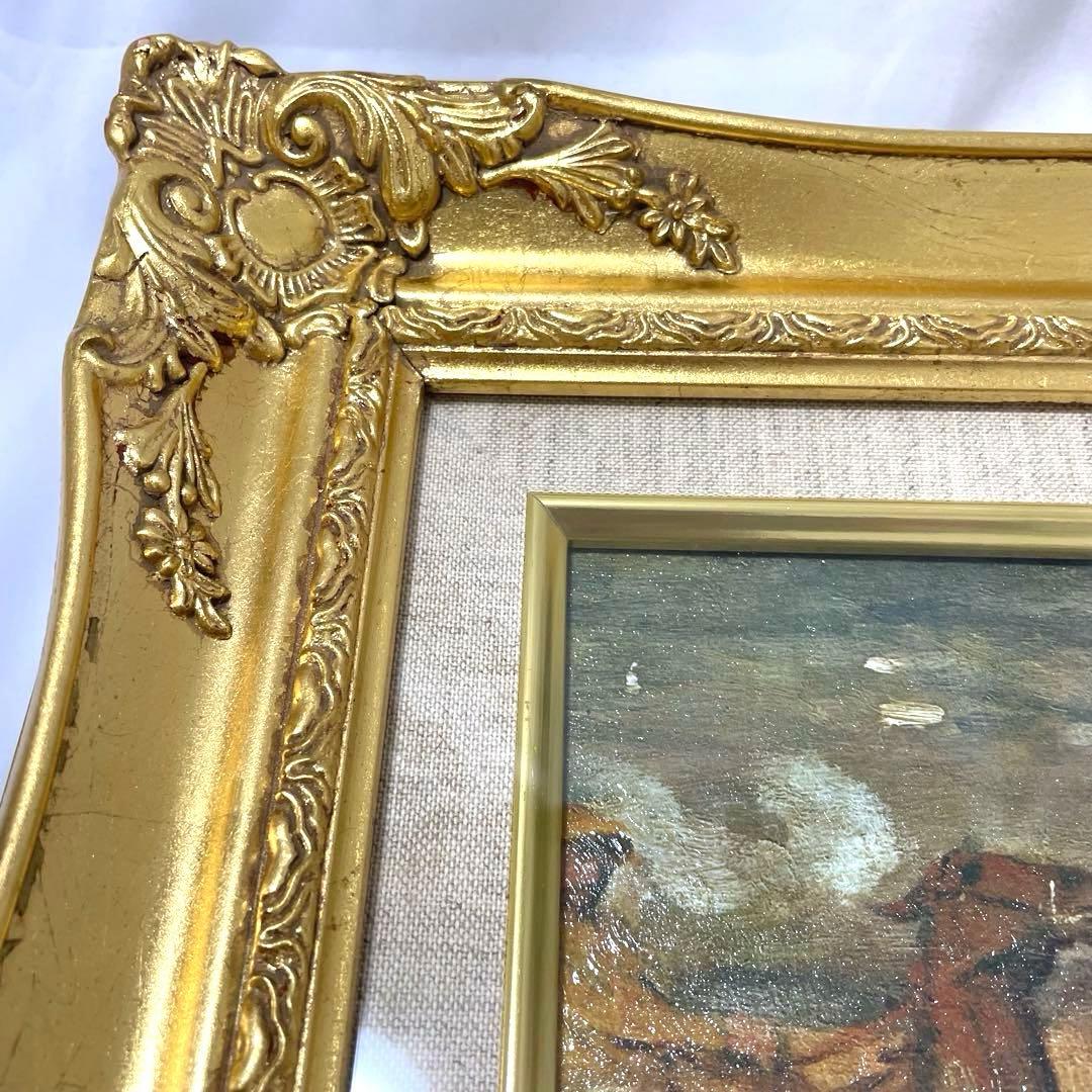 競馬場 1台の馬車とアマチュア騎手たち　エドガー・ドガ　額付き　絵画