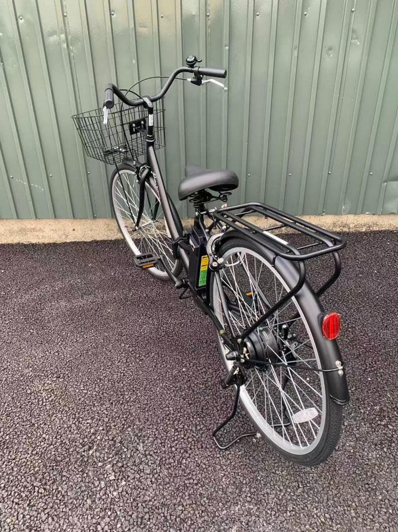 防犯登録無料！電動アシスト自転車 シティタイプ マットブラック　カイホウジャパン