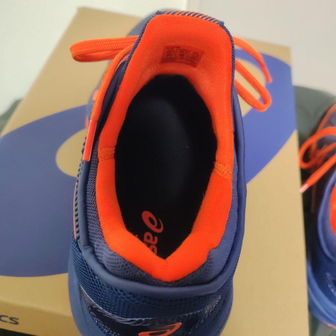 美品asics COURT FF3 OCテニスシューズネイビー/オレンジ25.5