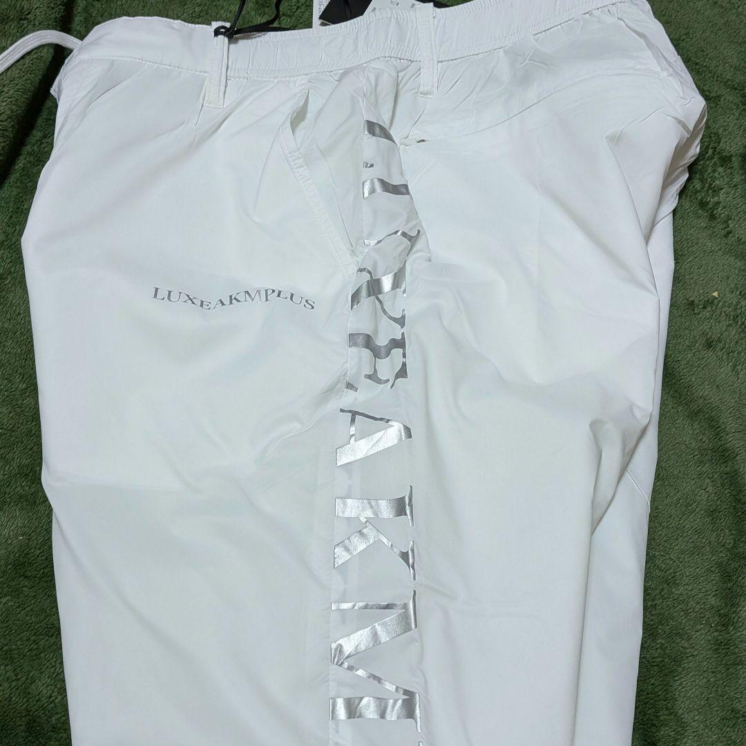【新品】LUXEAKMPLUS サイドロゴ中綿ワイドロングパンツ Sサイズ