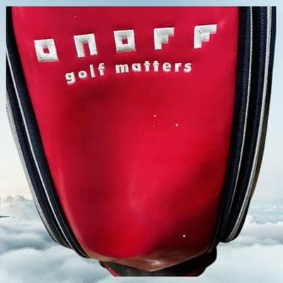 ONOFF オノフ キャディバッグ カート式 ネイビー×レッド ダイヤ格子柄