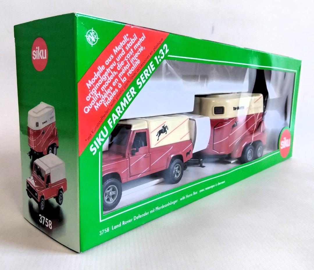 siku 1/32 ファーマー 3758 ランドローバー＋馬用トレーラー(馬付)