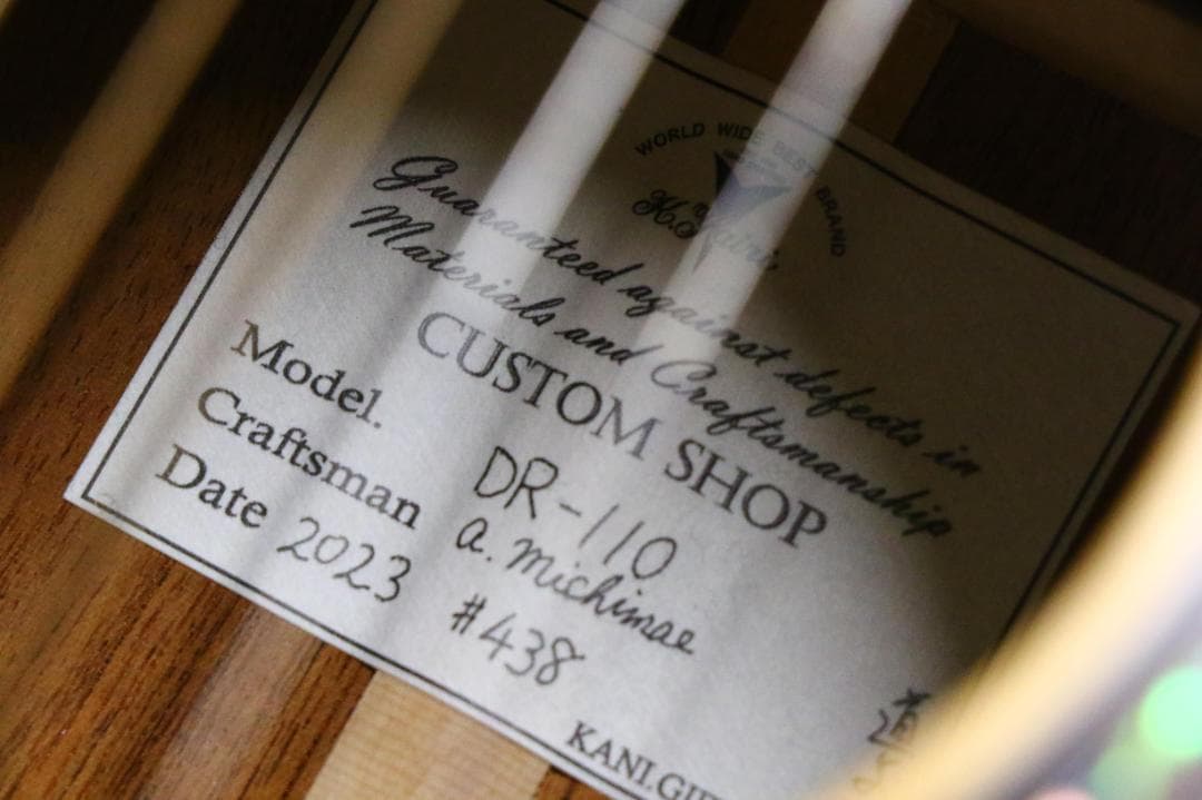 K.ヤイリ　CUSTOM　SHOP　DR-１１０　2023年製