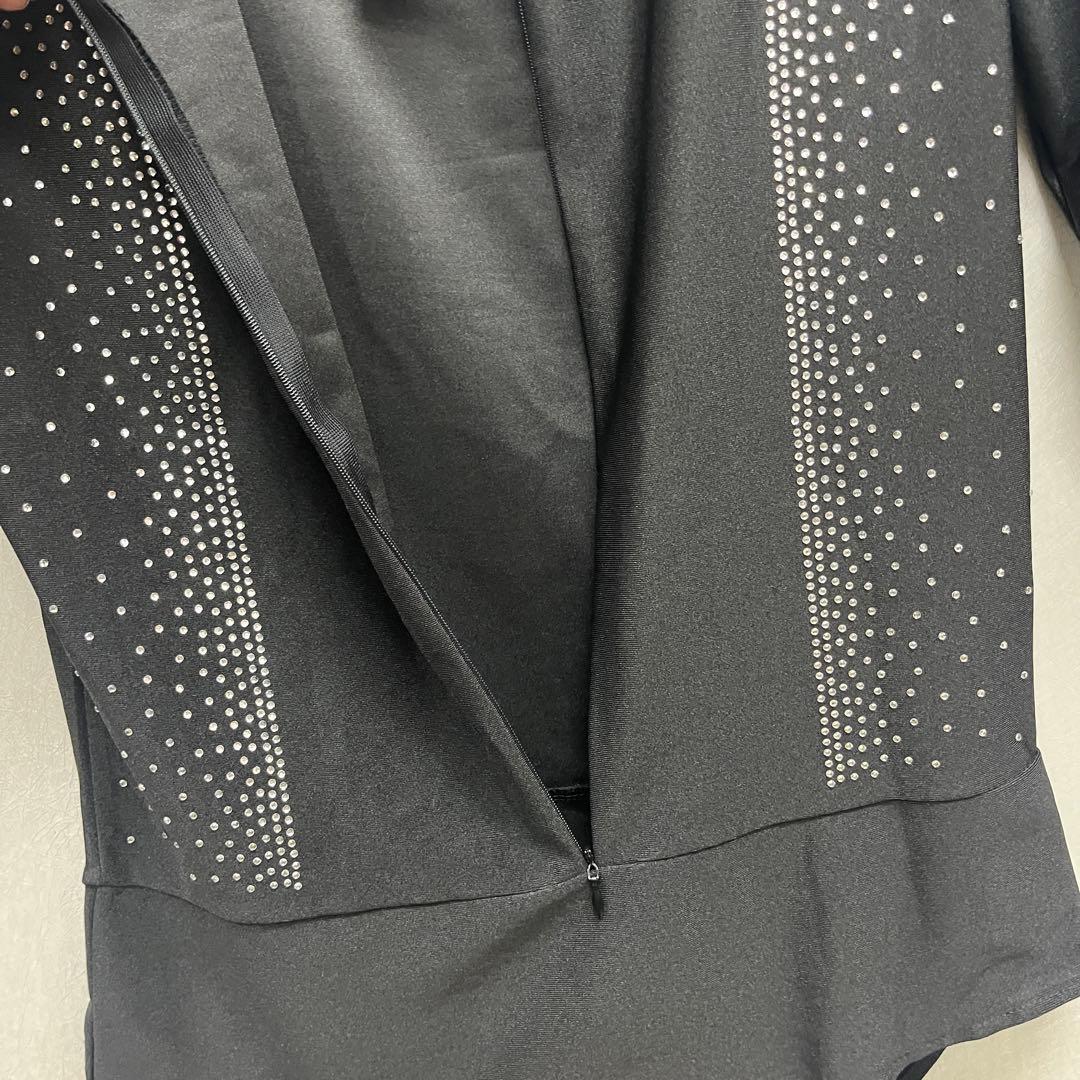 新品 社交ダンス メンズ ファスナー ラテンシャツ ブラック サイズM
