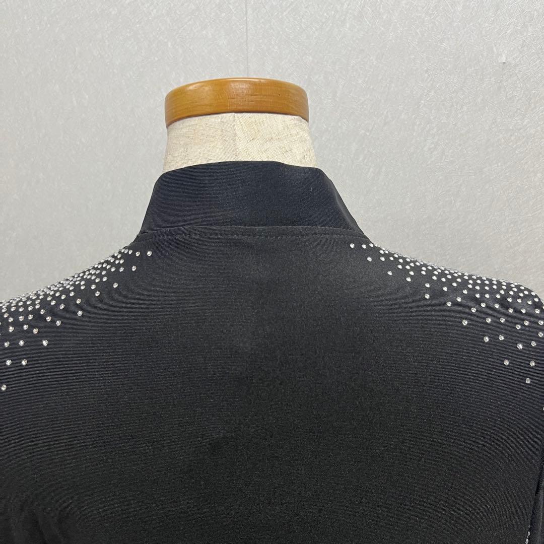 新品 社交ダンス メンズ ファスナー ラテンシャツ ブラック サイズM