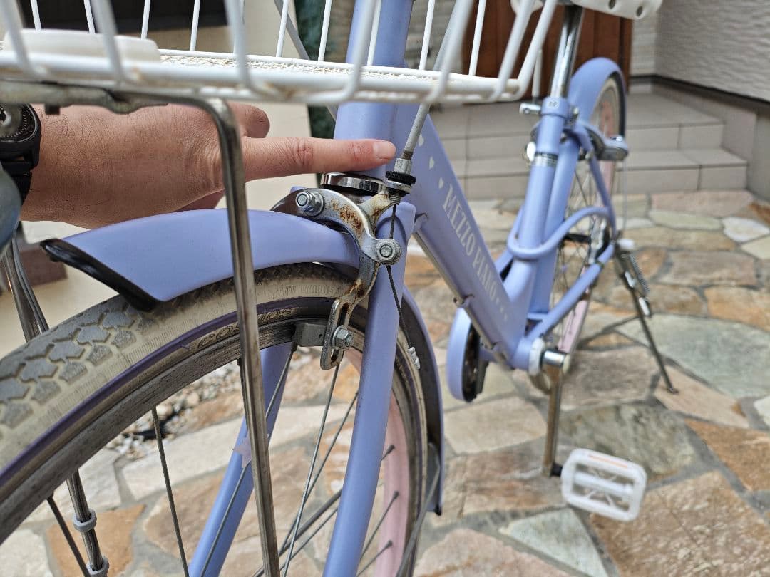 子供用自転車 メゾピアノ 22インチ ラベンダー 前部バスケット付き