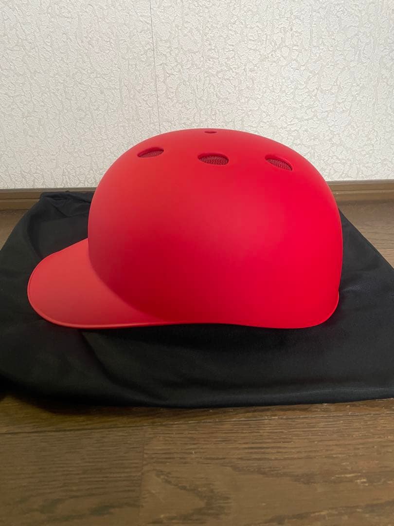 ミズノ限定　ランナーコーチ用ヘルメット　艶消しレッド　サイズM