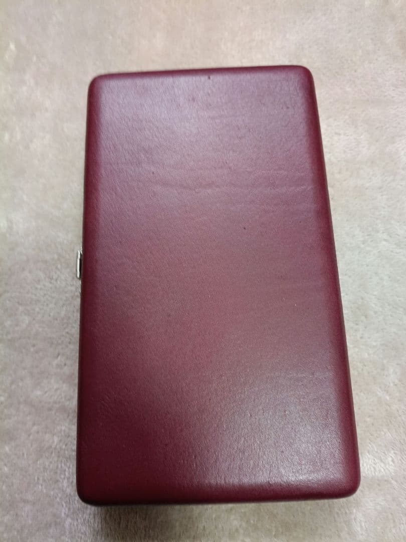 【新品】三味線　バチケース 　撥入れ　赤　小豆色　合皮