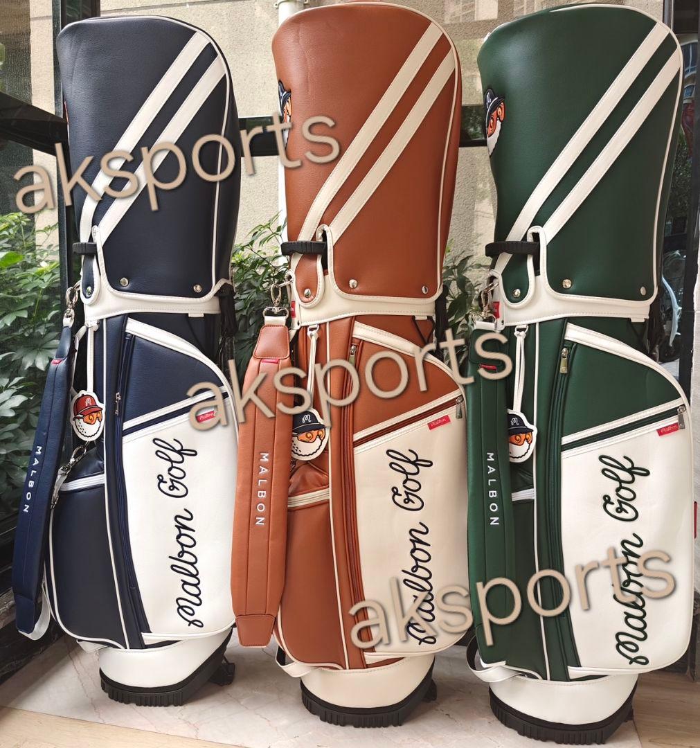 新入荷★Malbon Golf キャディバッグ ネイビー/ホワイト