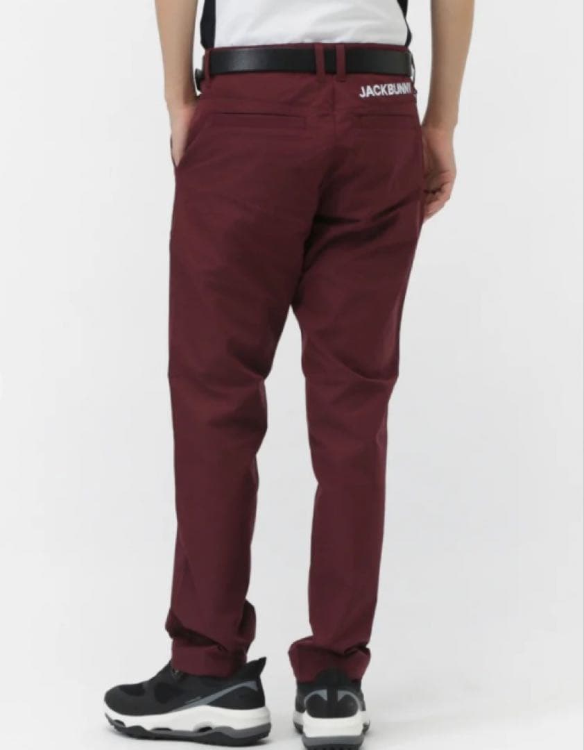 新品 パーリーゲイツ ジャックバニー ポリエステルツイル パンツ(5)L/ワイン