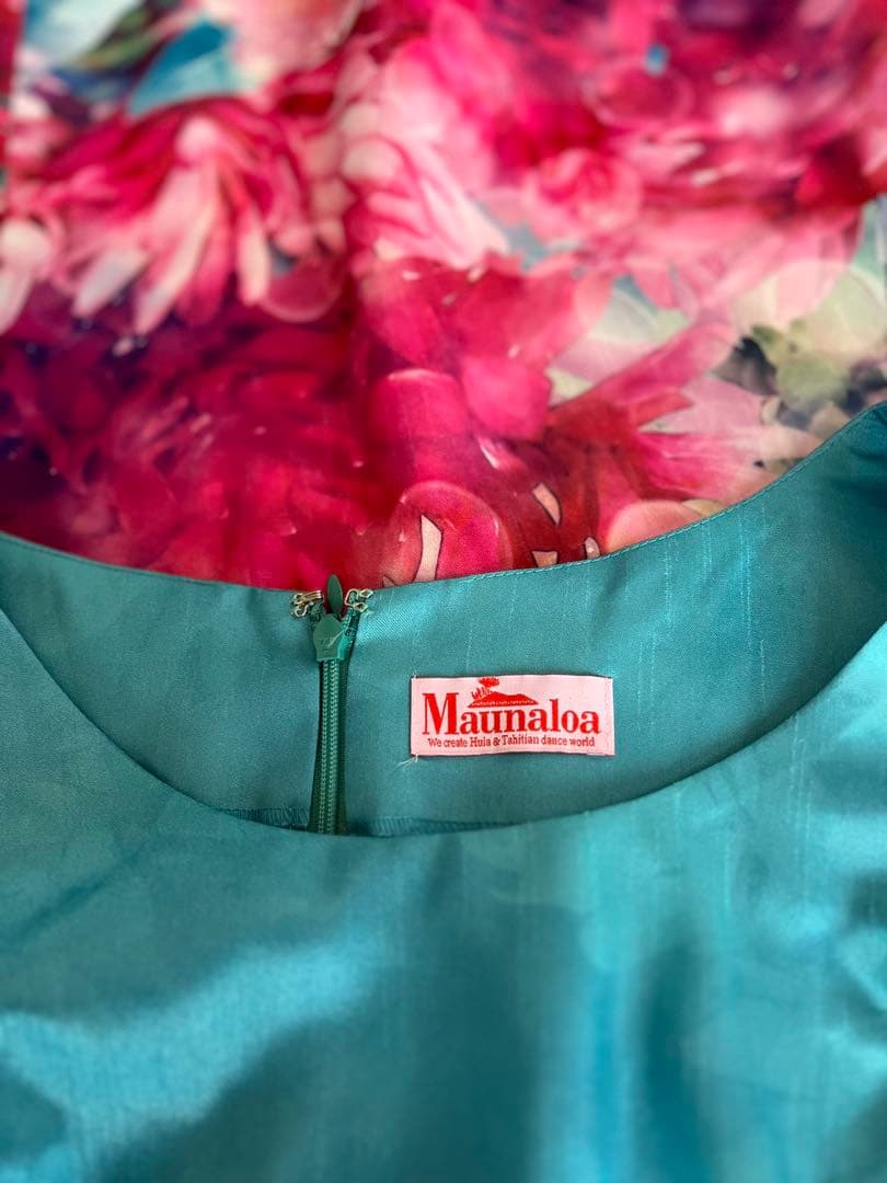 Maunaloa フラダンスドレス 青とピンク
