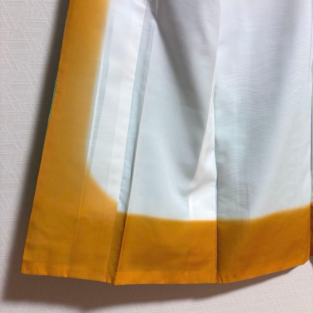 【踊り着物】 背抜き バチ衿 波 紋様 模様 金彩 身丈約158.5cm 日舞
