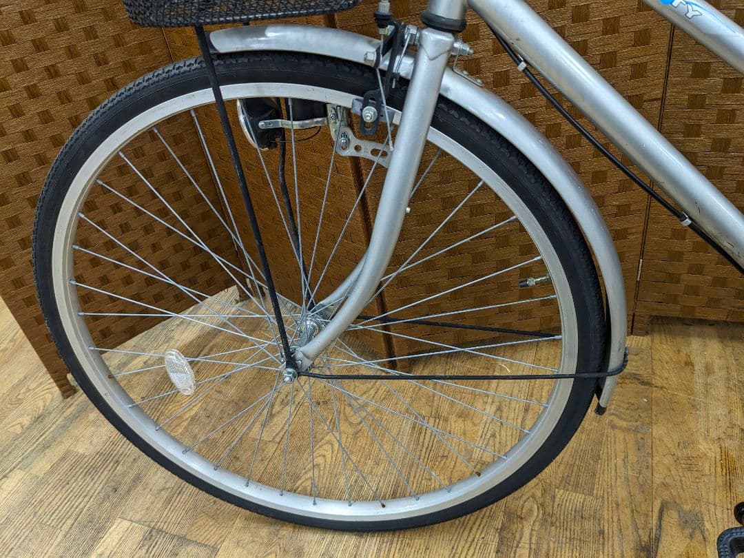 U083 普通自転車　27インチ シルバー　シンプルタイプ