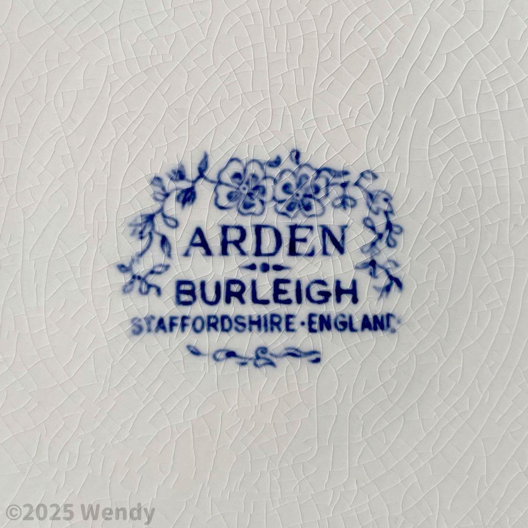 Arden Burleigh ブルーアーデン花柄皿 2枚セット