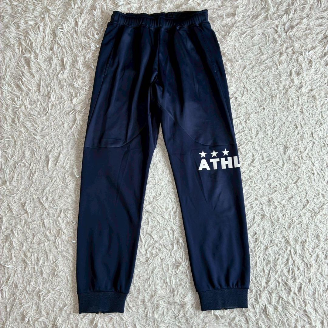 ◎極美品 アスレタ ジャージ上下 M 紺 前後ロゴプリント トレーニング セット