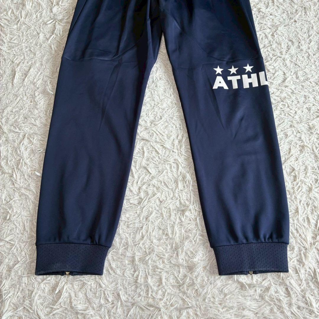 ◎極美品 アスレタ ジャージ上下 M 紺 前後ロゴプリント トレーニング セット