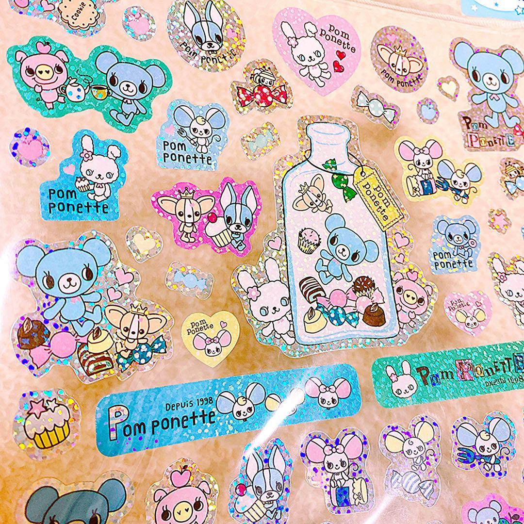 平成レトロ 貴重 ポンポネット Pom Ponette シール 新品 まとめ売り