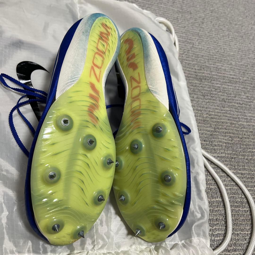 Nike AIR zoomマックスフライスパイクシューズ 青 収納袋付き