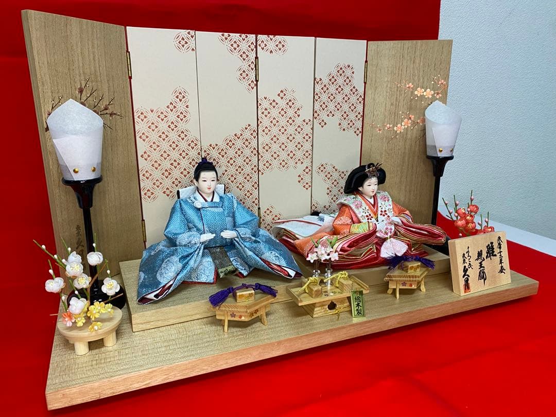 東京久月　雛人形　親王平飾り・間口約６０×奥行約３０×高さ約３６㎝