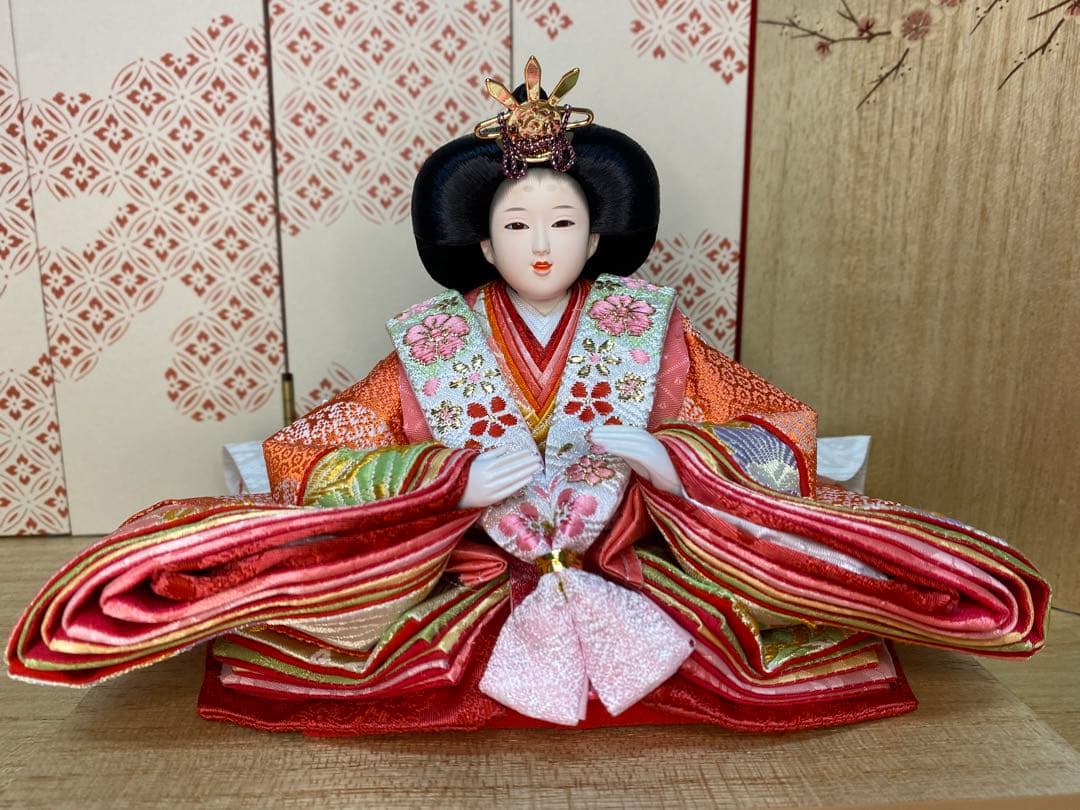 東京久月　雛人形　親王平飾り・間口約６０×奥行約３０×高さ約３６㎝