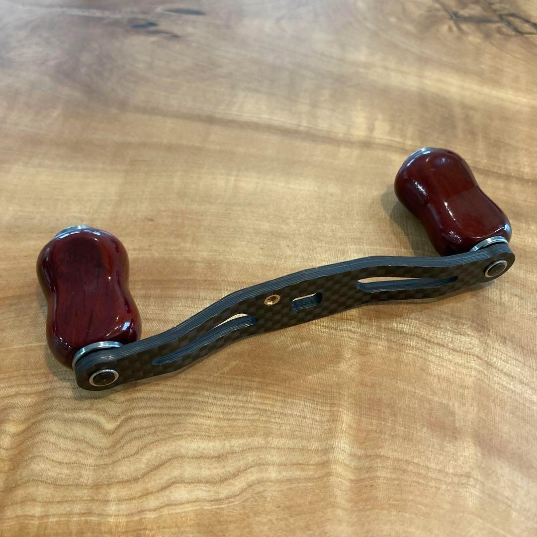 ベイトリール カーボンハンドル 天然木 楕円 85mm シルバー ダイワ/アブ