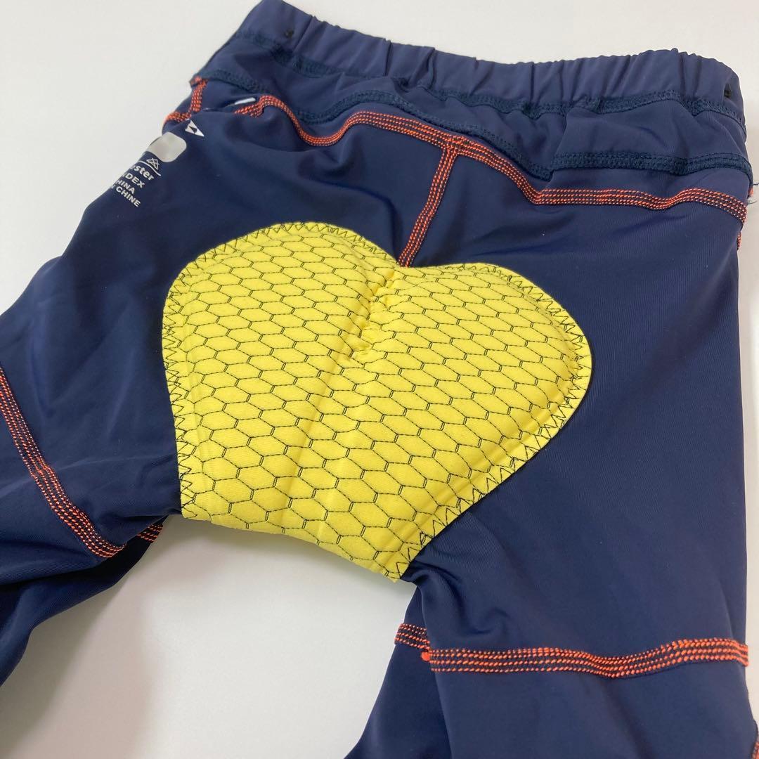 【新品】サイクルパンツ Mサイズ ネイビー×オレンジ ランバイク ストライダー