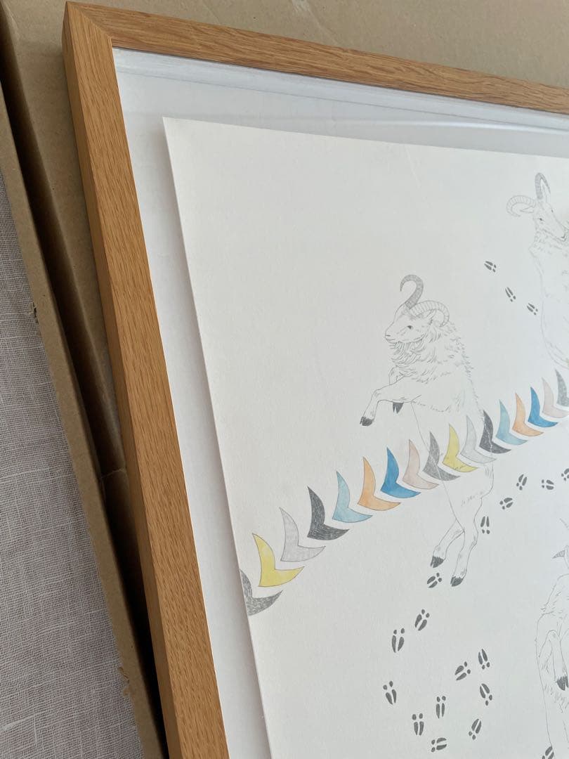 ◆原画 一点物 ミナペルホネン 元永彩子 額装作品 サイン入り