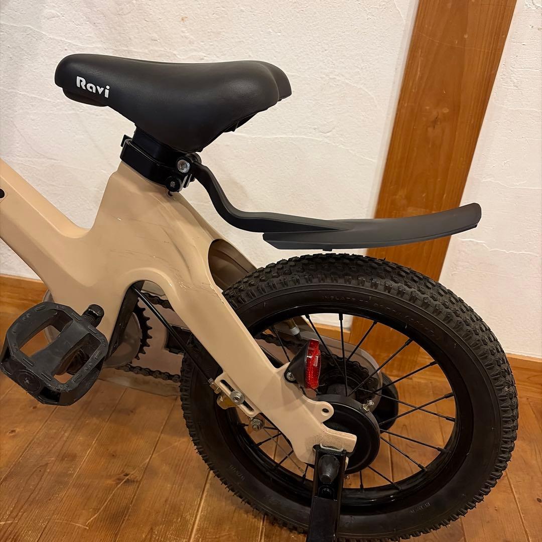 Ravi キッズ自転車 14インチ ベージュ 補助輪付きEizer 軽量