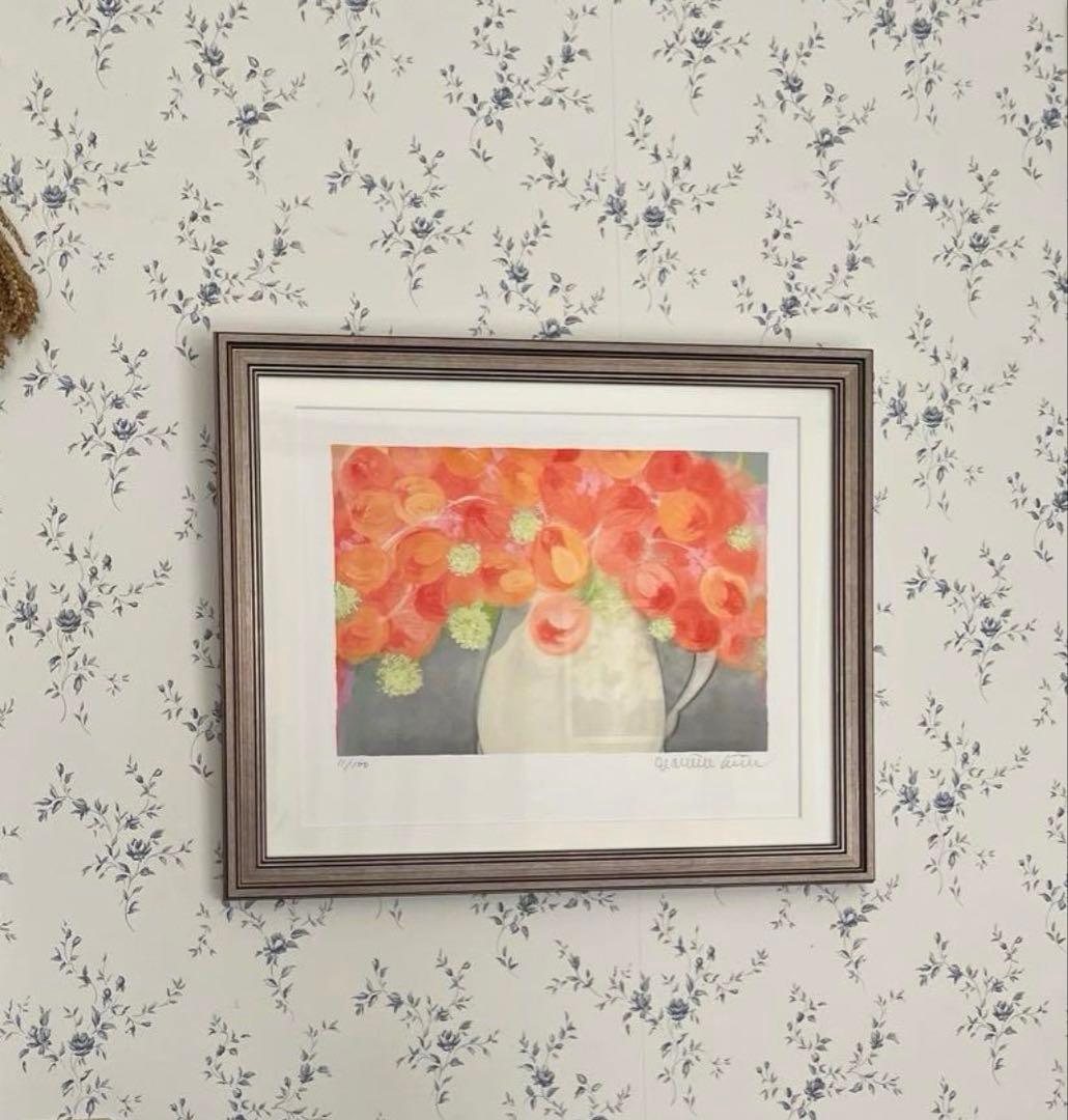 新品額入り　版画　絵画　インテリアアート ジニー•.キム　サイン、ED、証明有