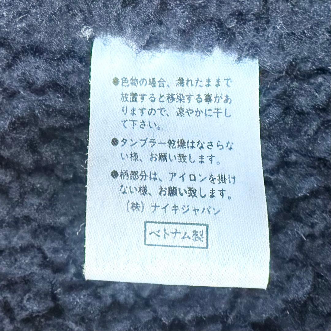 90s 古着 NIKE ベンチコート 黒 M ロゴ刺繍