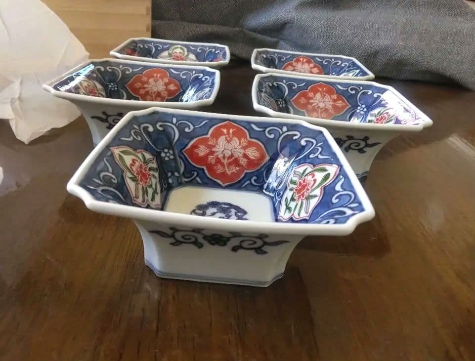 源右衛門窯 染錦 古伊万里風唐草 小 鉢