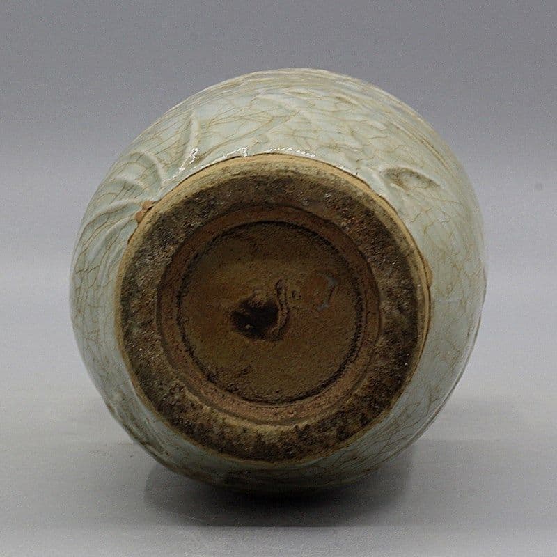 宋湖田窯開片浮彫花鳥図爆竹瓶 景徳鎮 陶磁器 装飾品 現代工芸品美術品 置物