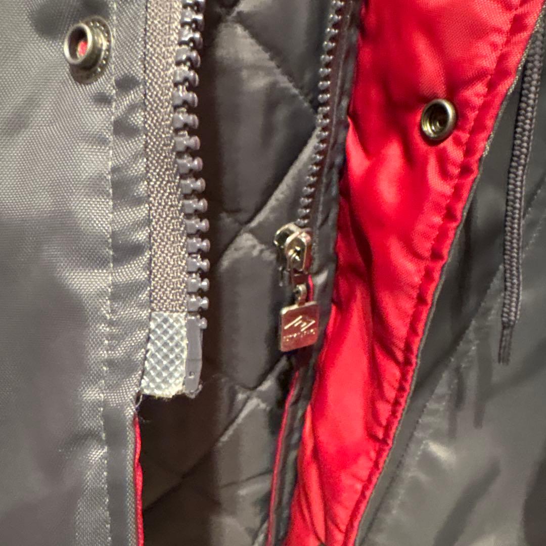 90s UMBRO AJAX ビッグロゴ 中綿ベンチコート グレー×レッド