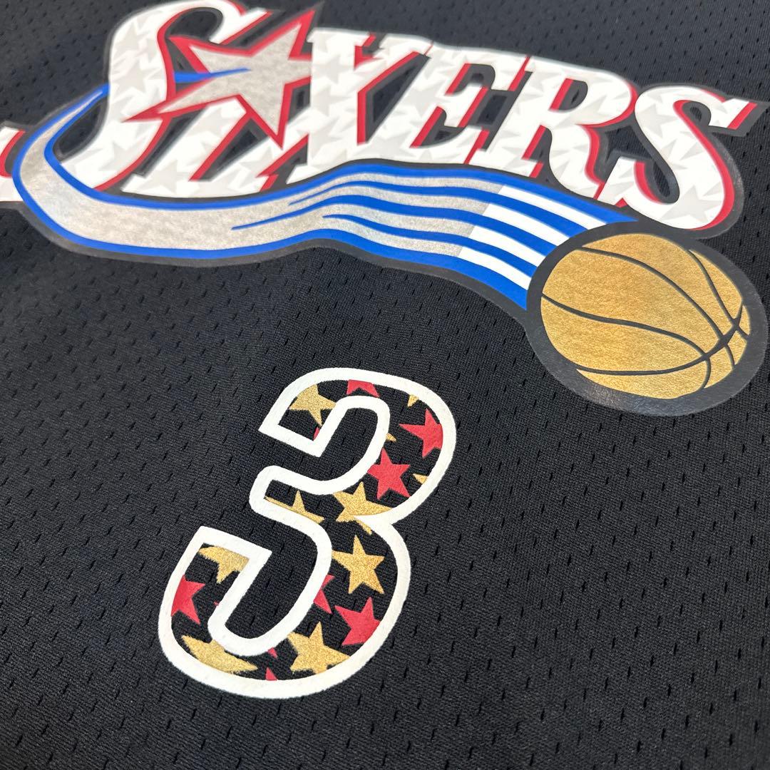NBAアイバーソン76ersクルーネックメッシュTシャツ