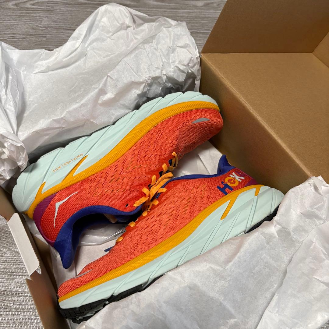 HOKA ホカランニングシューズ クリフトン8 オレンジ 24.5cm ★美品