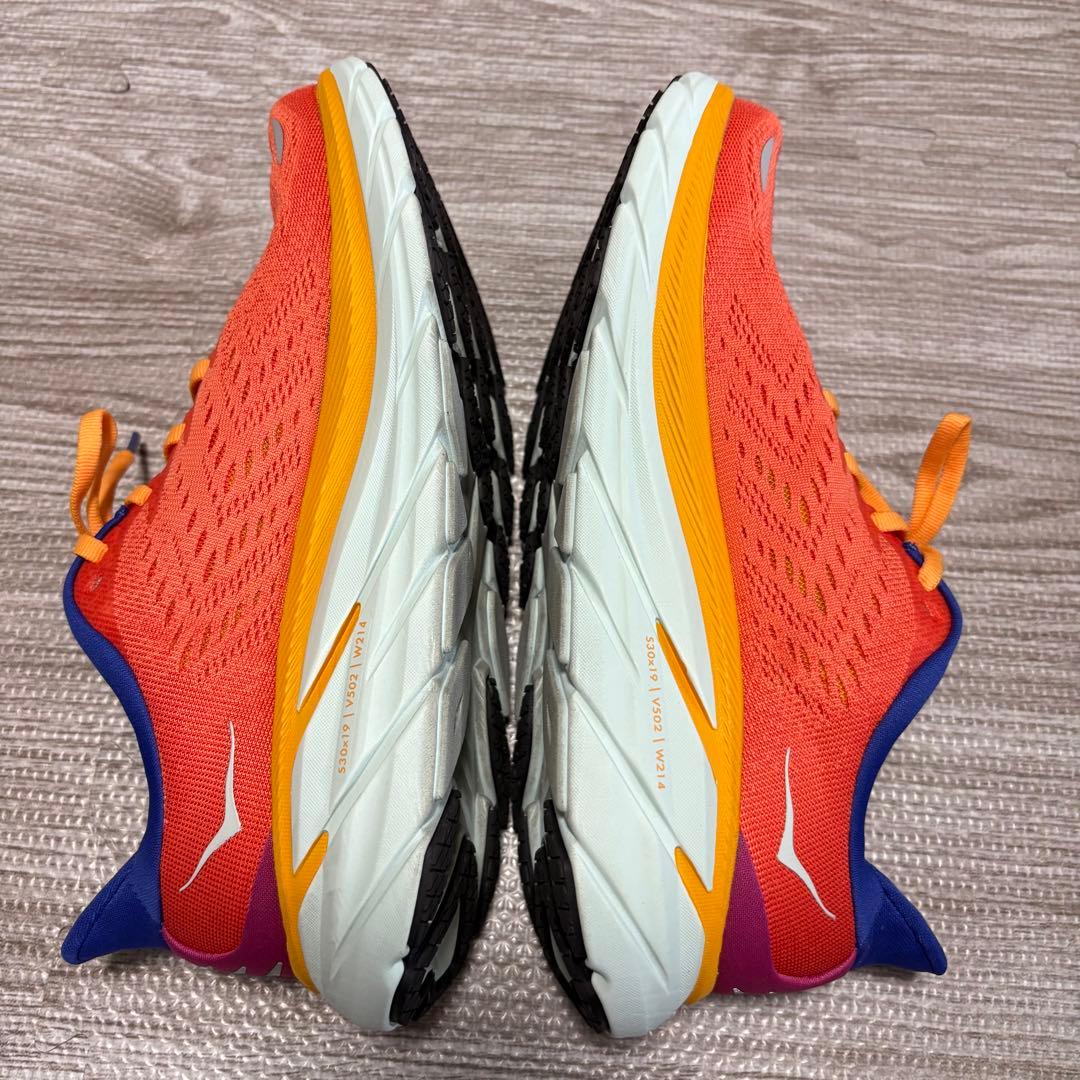 HOKA ホカランニングシューズ クリフトン8 オレンジ 24.5cm ★美品