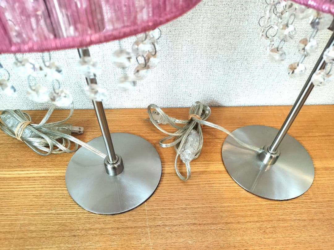 希少 Franc Franc シャンデリア ランプ ピンク 2台 廃盤品