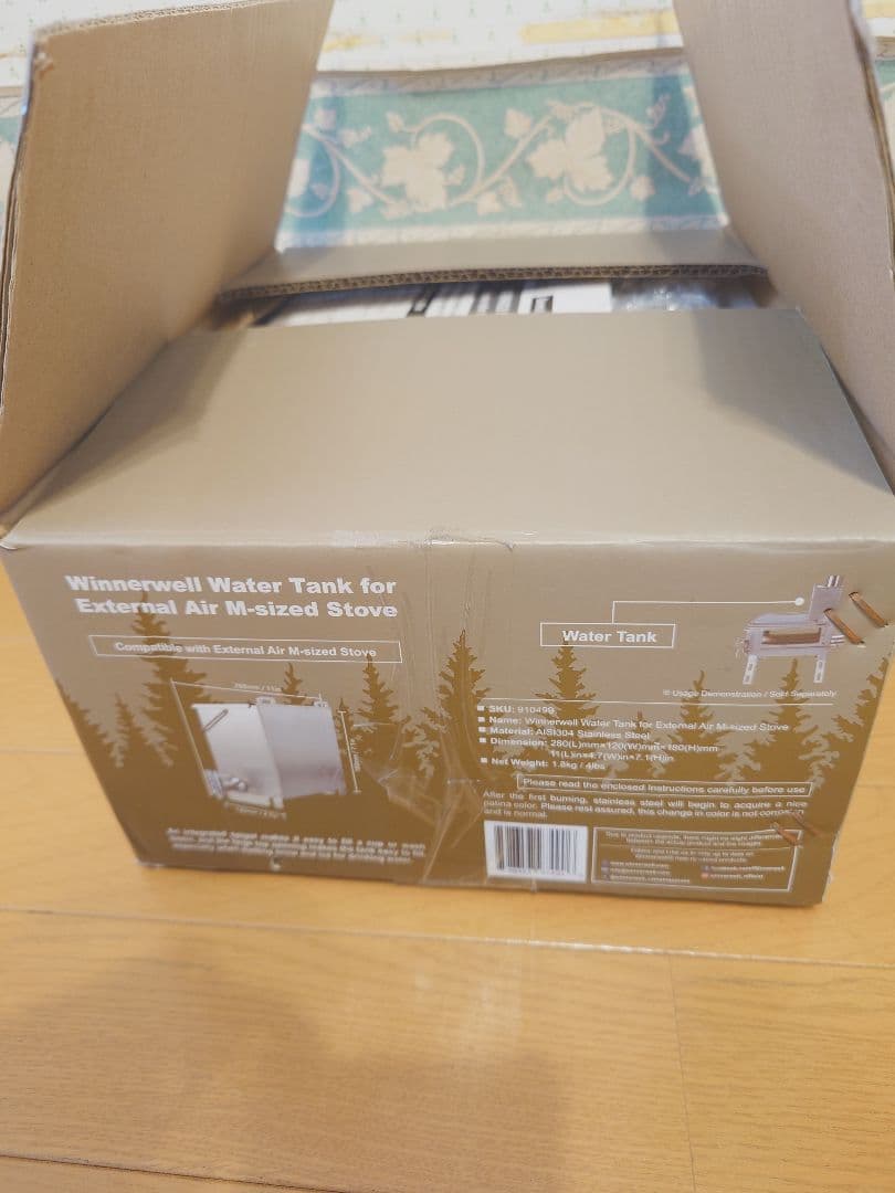 WINNER WELL Mサイズ(76mm）薪ストーブ専用ウォータータンク 3L