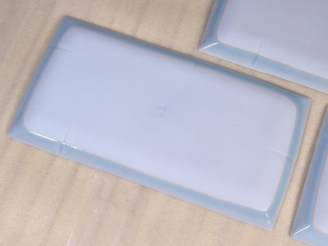 【未使用】たち吉/橘吉 青磁 長角皿 5客 竹節陽刻 焼物皿/刺身皿 磁器/食器