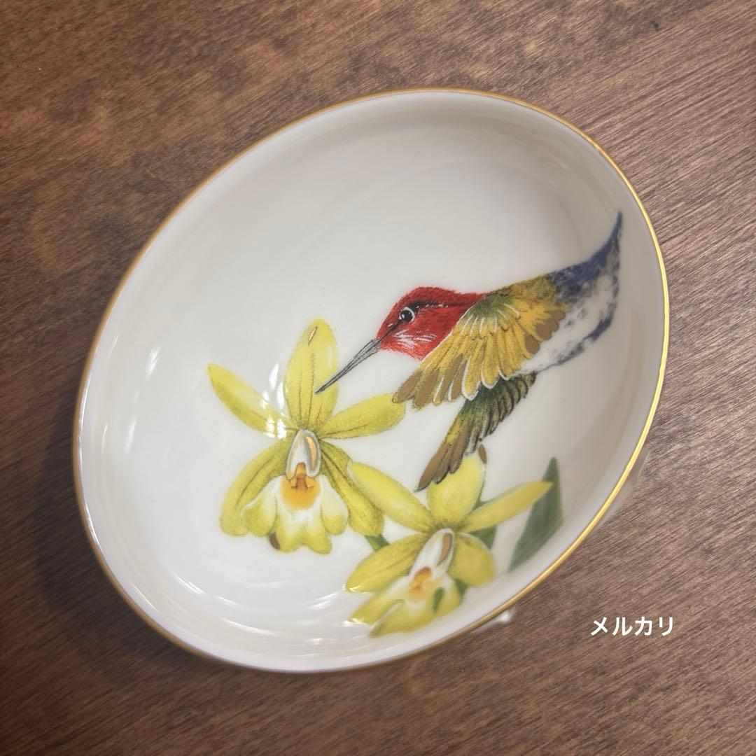 レア　新品　アマゾニア フローラルプリント ディップボウル　鳥　バード　3個