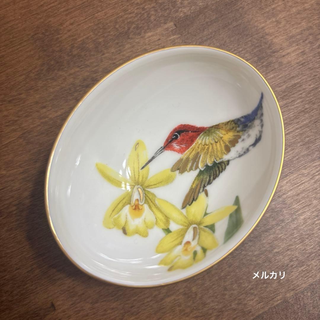 レア　新品　アマゾニア フローラルプリント ディップボウル　鳥　バード　3個