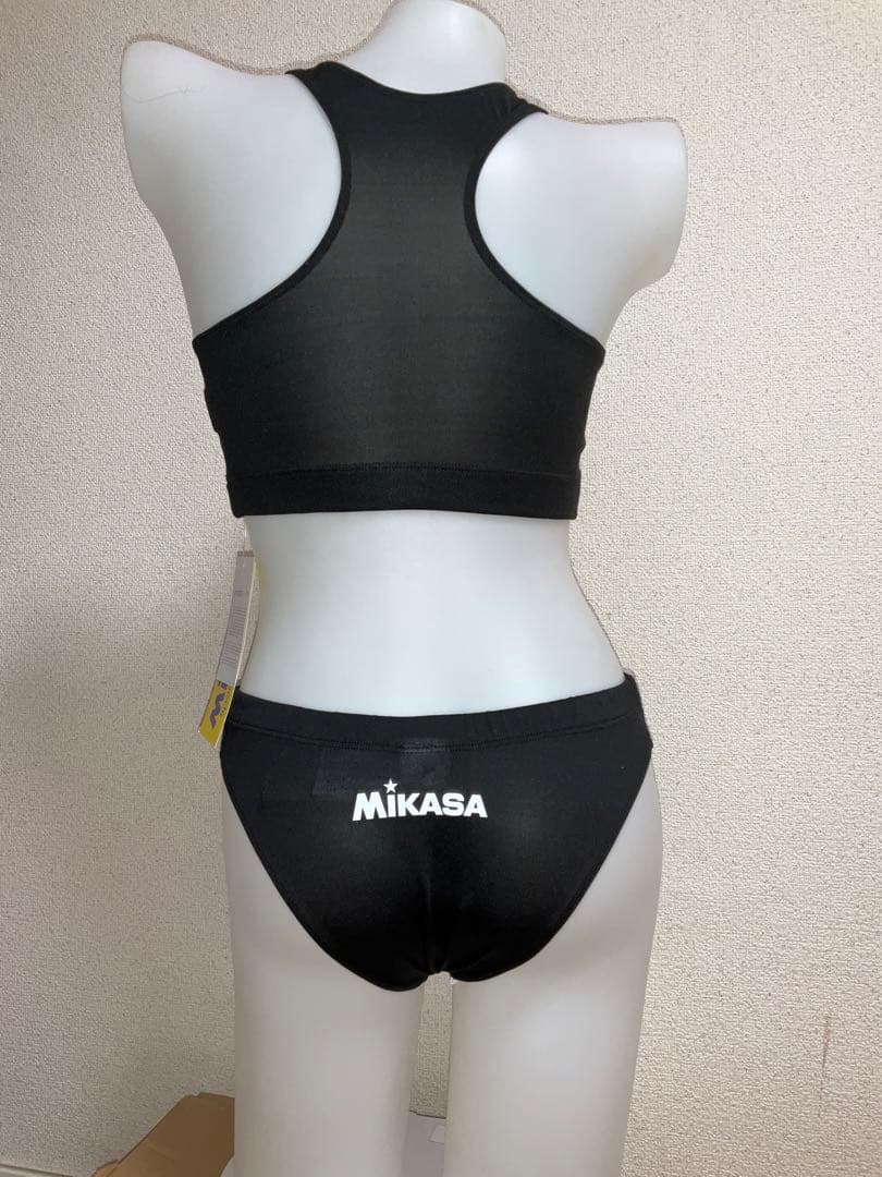 MIKASA ビーチバレー用ビキニ水着セット(黒　Lサイズ)