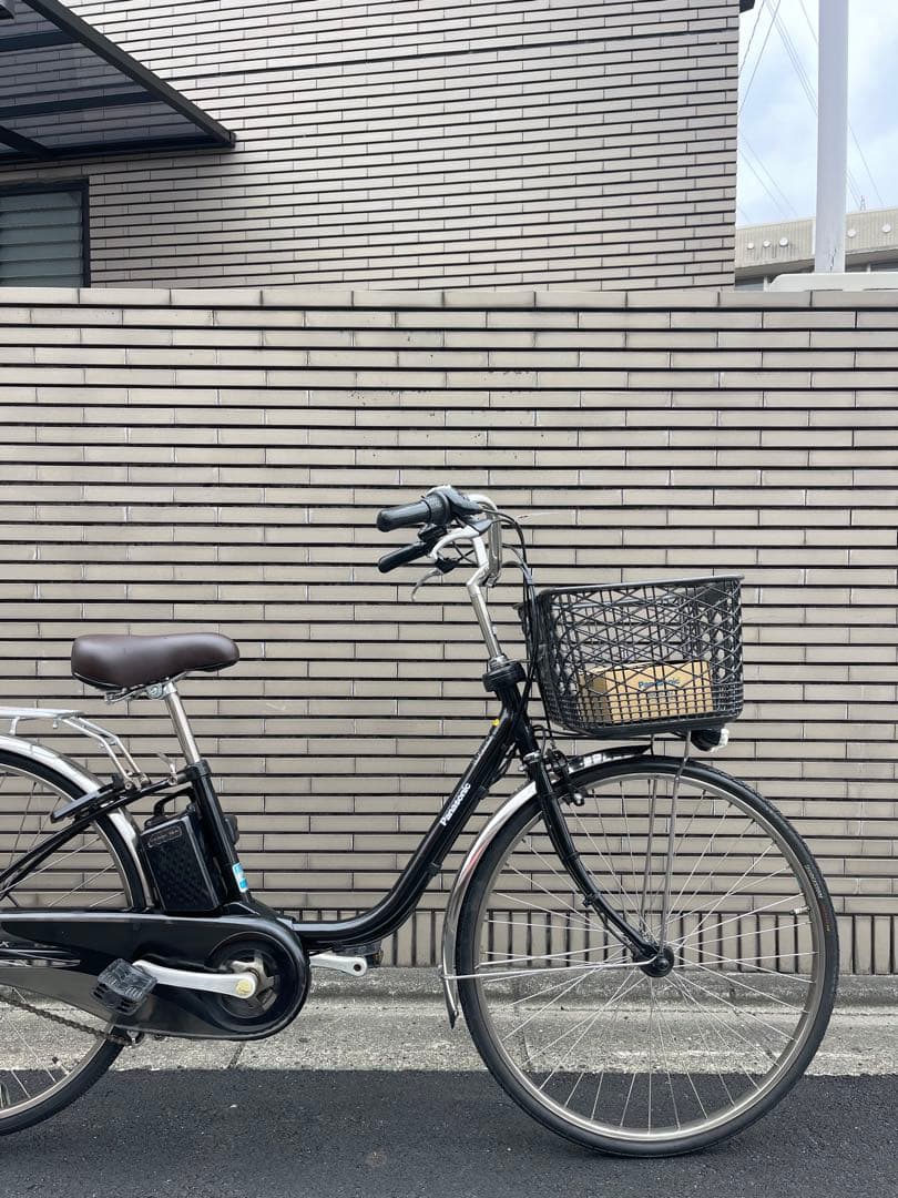 電動アシスト自転車 ブラック 前カゴ付き