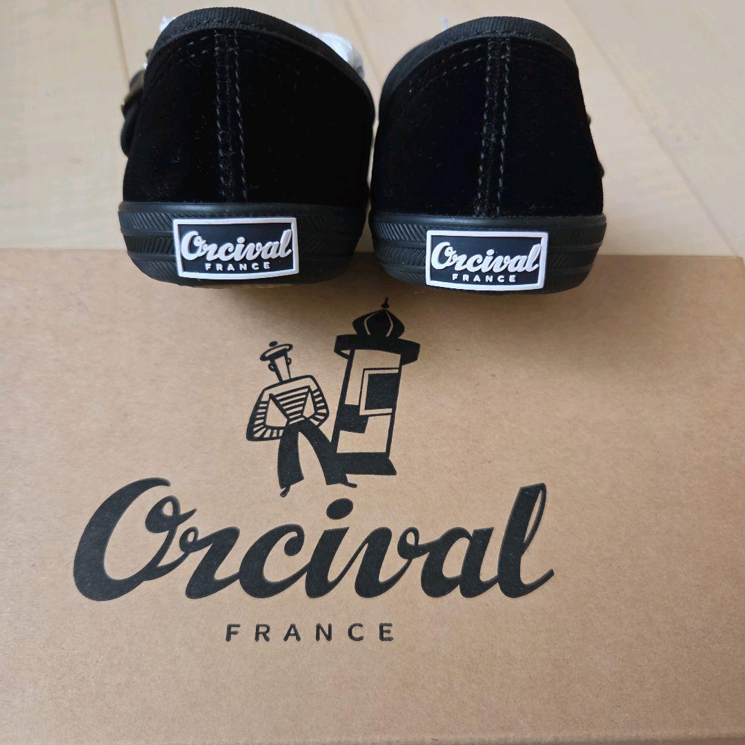 Orcival 黒　ベルベット　ストラップシューズ　カンフーシューズオーシバル