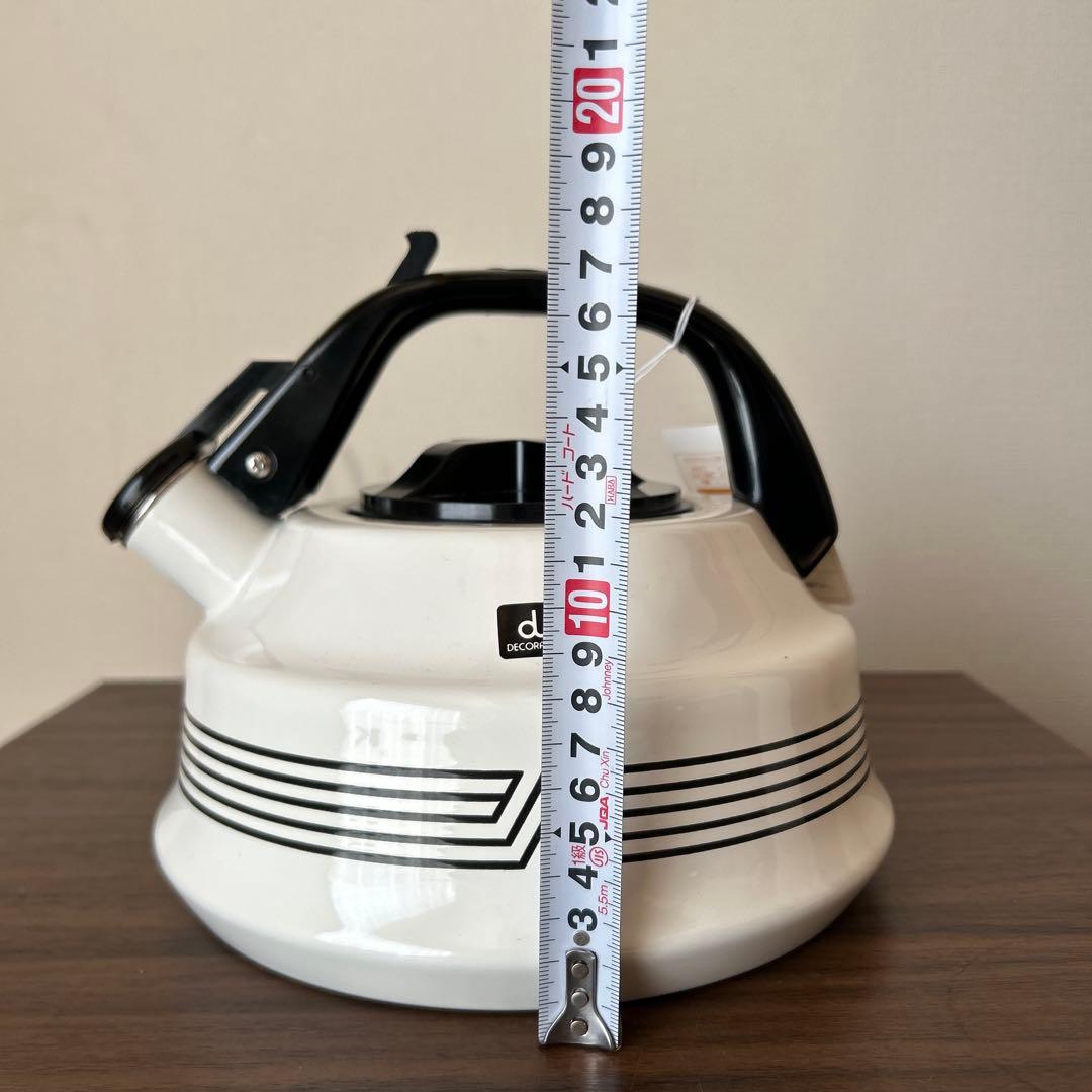 レア！昭和レトロ！未使用品！デコラウェア 笛吹きケトル 3.2L モノトーン