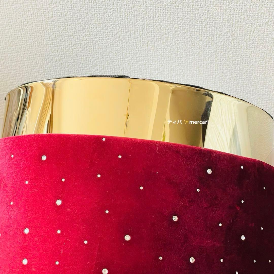【新品未使用】フランフラン　ジェムスツール　ベルベット　丸椅子　ルビーレッド