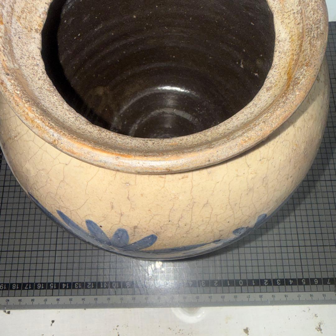 朝鮮美術李朝青花、の陶器の壺