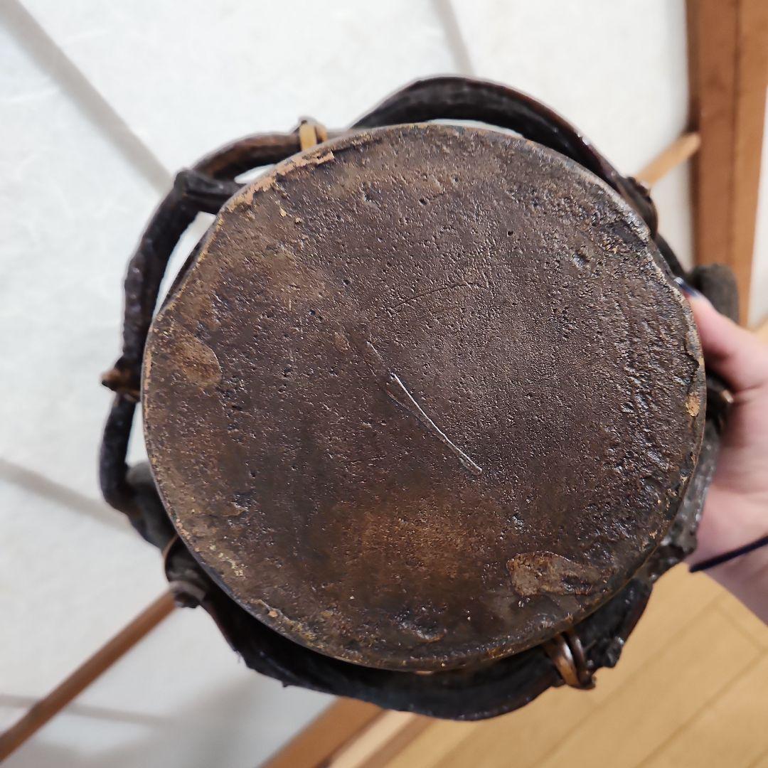 新品未使用　陶器花器 ダークブラウン