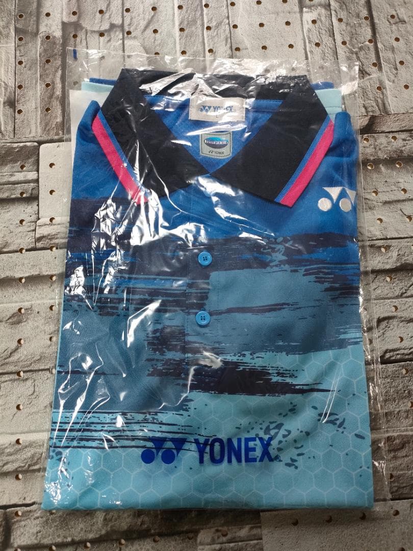 YONEXポロシャツ ブルー系グラデーション ハニカム柄 バドミントン テニス
